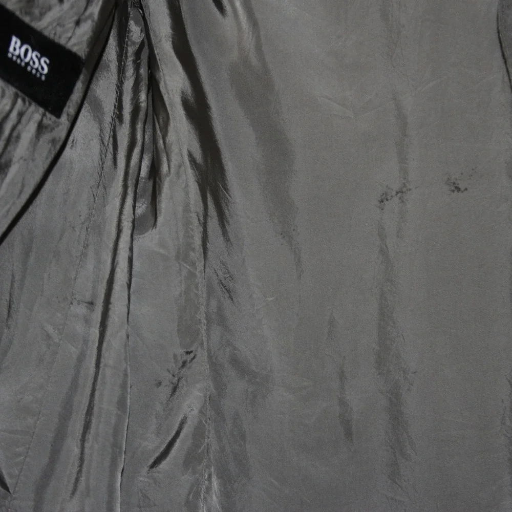 Hugo Boss Blazer Mens 40R Gray‎ Super 100 Wool Single Breasted Flawed
